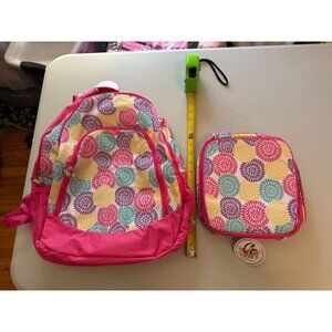 youth backpack & Lunch bag set water resistant padded laptop or tablet compart.